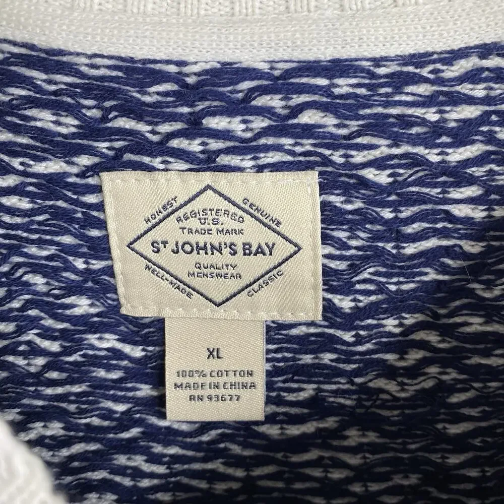 St. John's Bay Sweater Mens XL 100% Cotton Crew-Neck Pullover Deer Country NWT